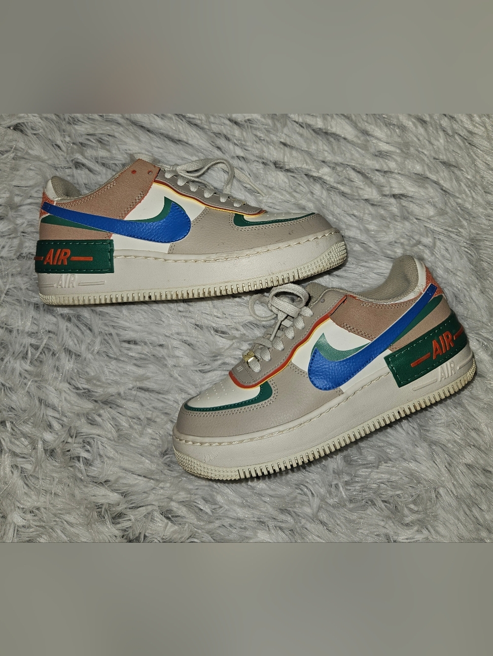 ~~Nike Air Force 1 Shadow Sail Signal Blue Green Sneakers Women’s Size 8~~ - Picture 2 of 11